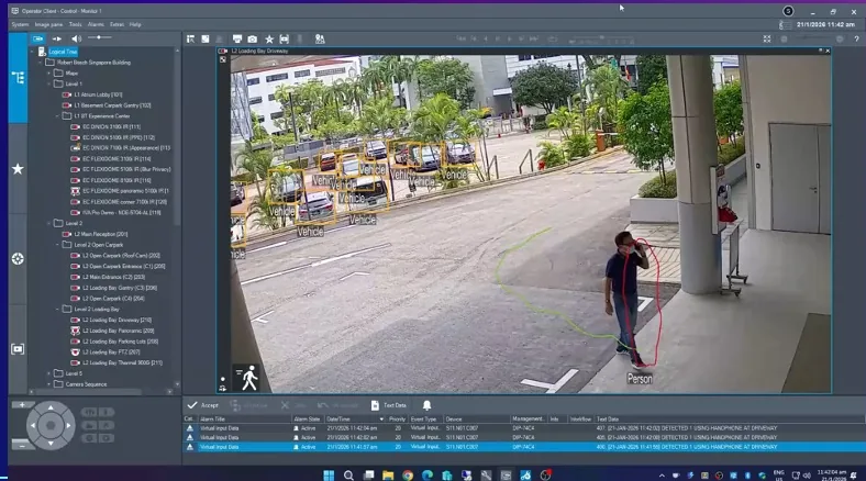 AI detection: person falling detected on CCTV